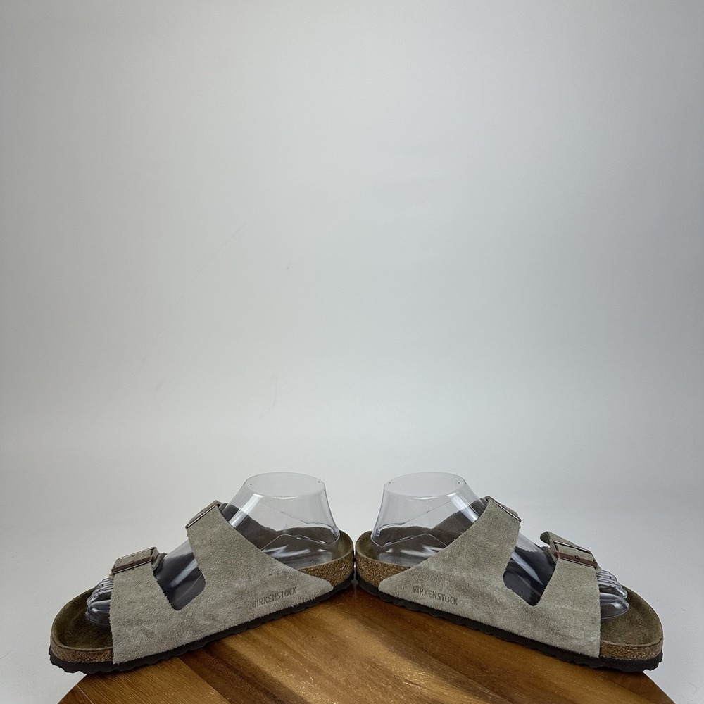 Womens Birkenstock Arizona Soft Footbed Gray Suede Slides Sandals Size EU 39 - Picture 5 of 8